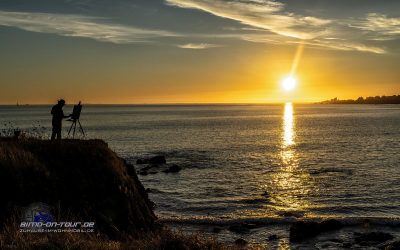 Maler im Sonnenuntergang